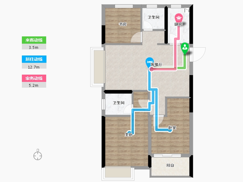 浙江省-湖州市-诚通江南里-71.86-户型库-动静线