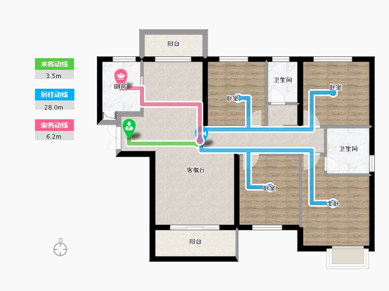 湖南省-株洲市-中建�h熙台-95.05-户型库-动静线