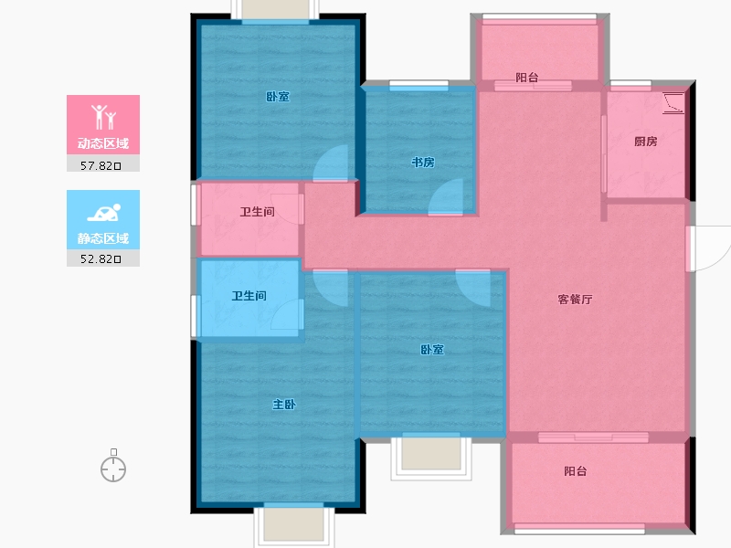 福建省-福州市-天福・渔夫岛-100.20-户型库-动静分区