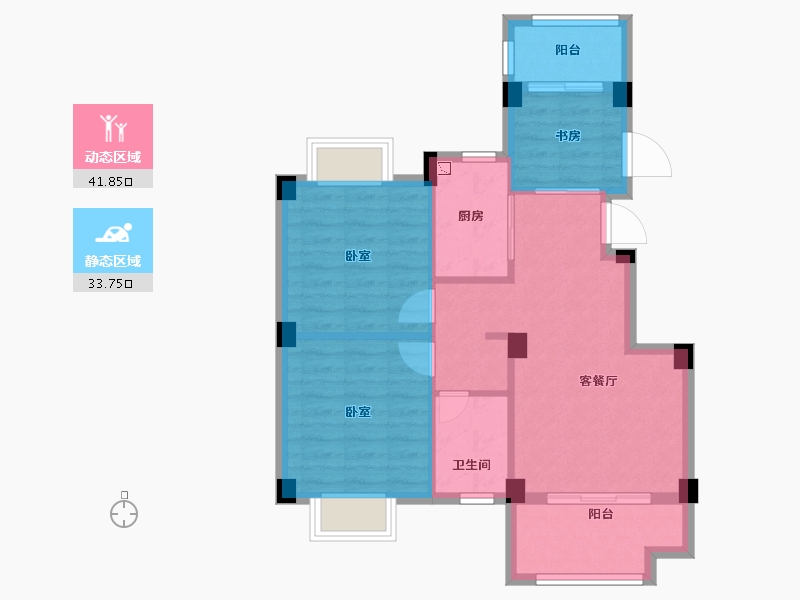 福建省-福州市-天福・渔夫岛-67.50-户型库-动静分区