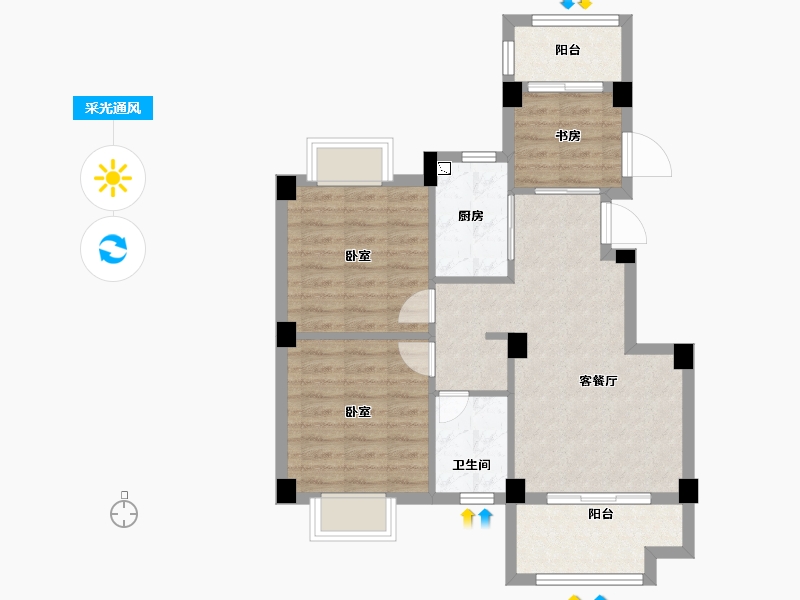 福建省-福州市-天福・渔夫岛-67.50-户型库-采光通风