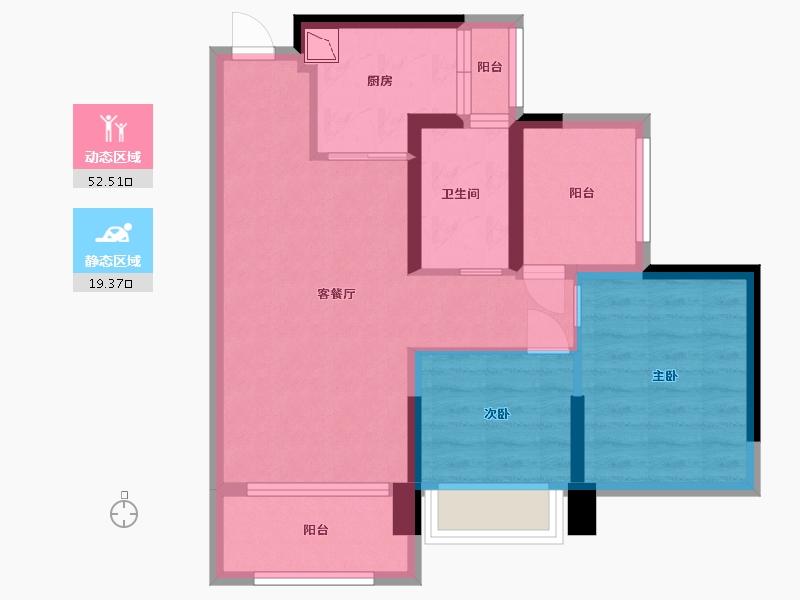 广东省-中山市-泰丰凤凰源-62.83-户型库-动静分区