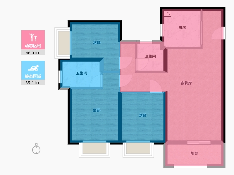 云南省-昆明市-招商依云国际社区-72.34-户型库-动静分区