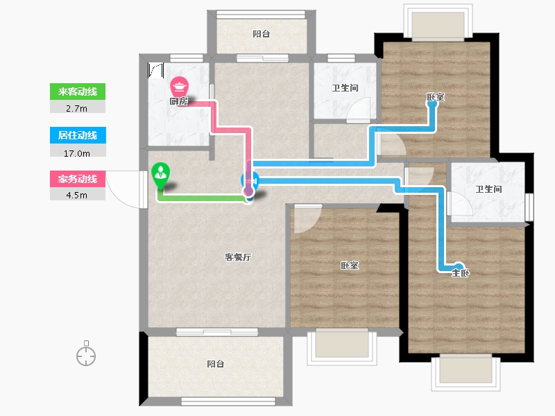 福建省-福州市-天福・渔夫岛-91.33-户型库-动静线