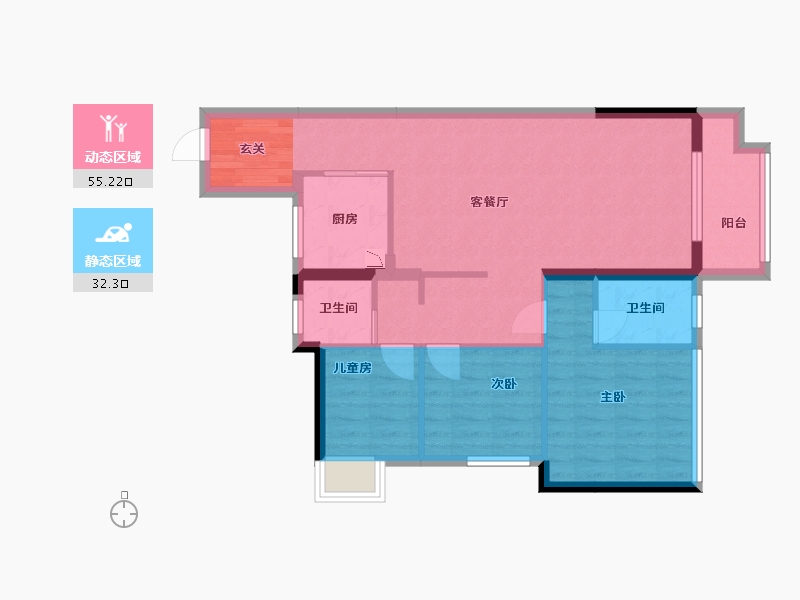 广东省-中山市-海伦堡・千江阅-78.12-户型库-动静分区