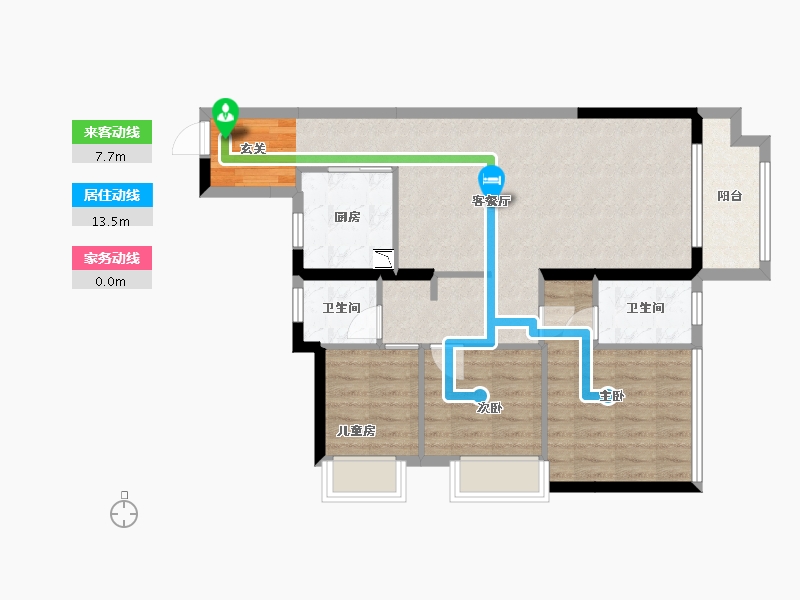 广东省-中山市-海伦堡・千江阅-78.25-户型库-动静线