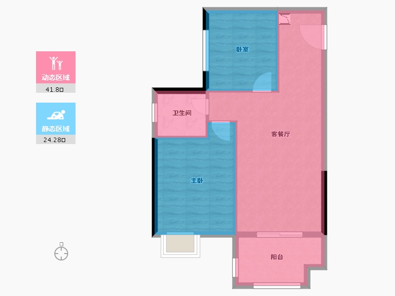 福建省-福州市-天福・渔夫岛-59.76-户型库-动静分区