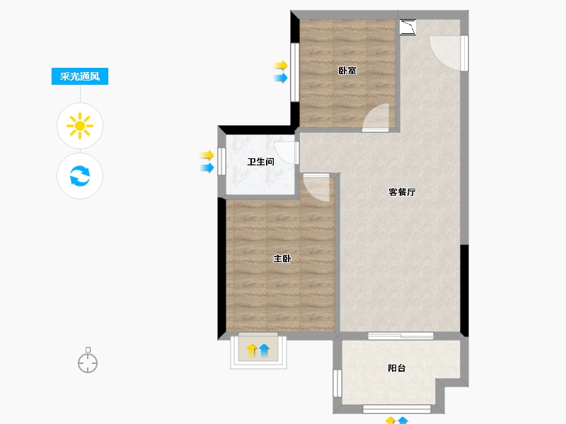 福建省-福州市-天福・渔夫岛-59.76-户型库-采光通风