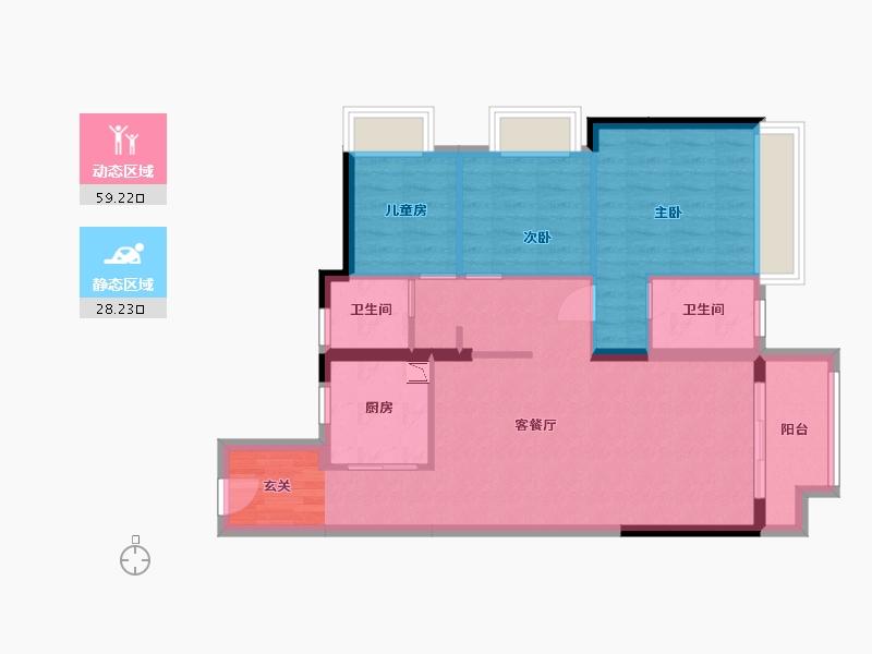 广东省-中山市-海伦堡・千江阅-78.12-户型库-动静分区