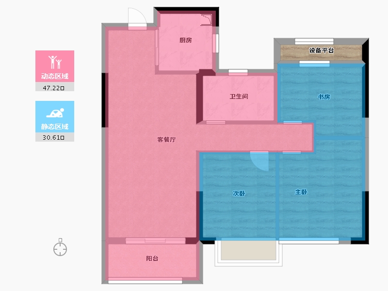 浙江省-杭州市-祥生湛景星合映-71.19-户型库-动静分区