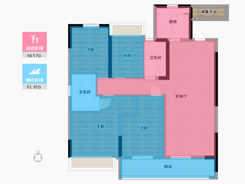 浙江省-杭州市-祥生湛景星合映-100.00-户型库-动静分区