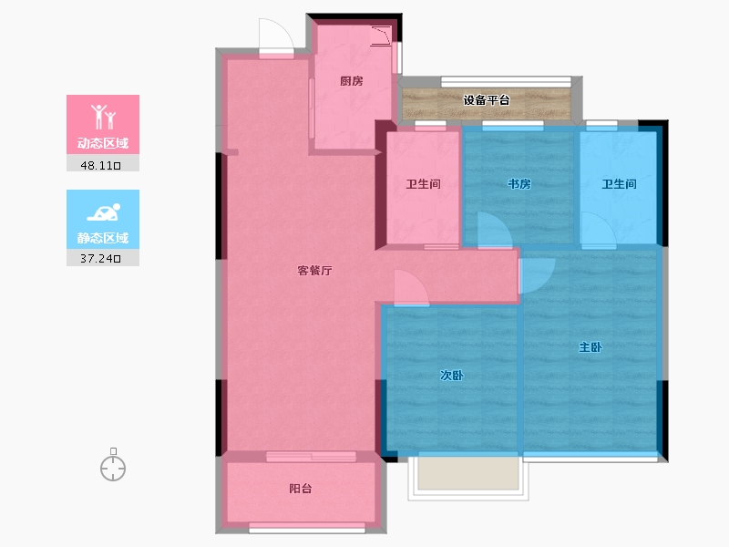 浙江省-杭州市-祥生湛景星合映-79.20-户型库-动静分区