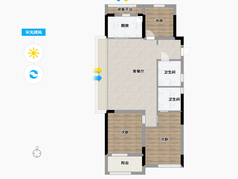 浙江省-杭州市-祥生湛景星合映-79.20-户型库-采光通风