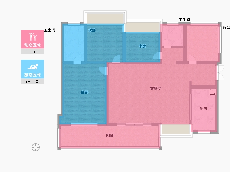 贵州省-贵阳市-贵阳经开吾悦广场-87.97-户型库-动静分区