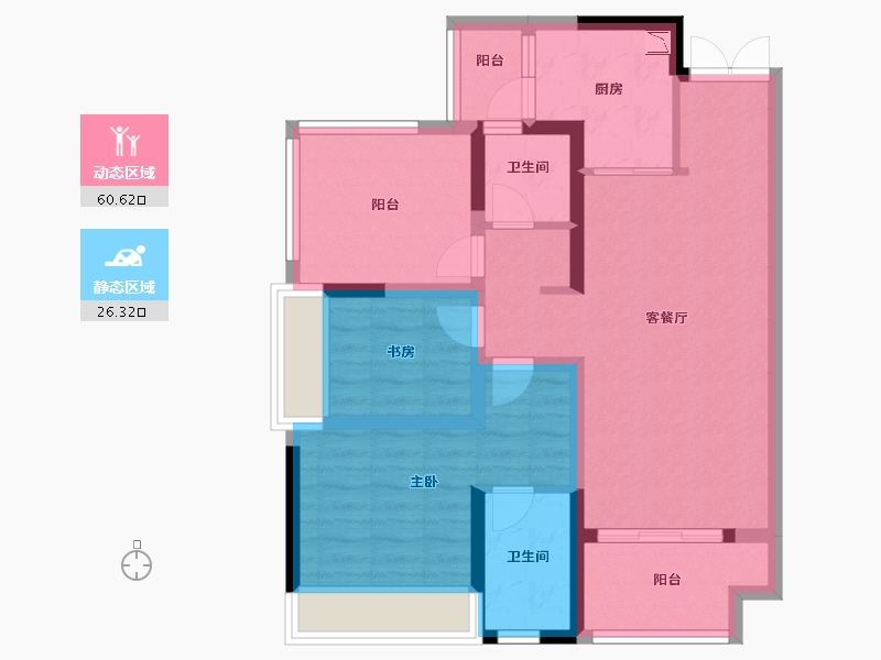 贵州省-贵阳市-贵阳经开吾悦广场-76.00-户型库-动静分区