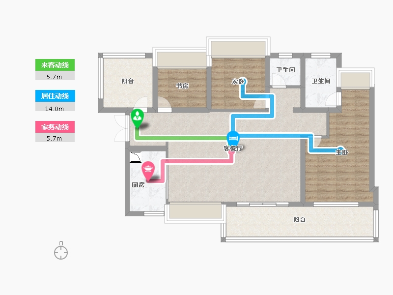 贵州省-贵阳市-贵阳经开吾悦广场-96.80-户型库-动静线