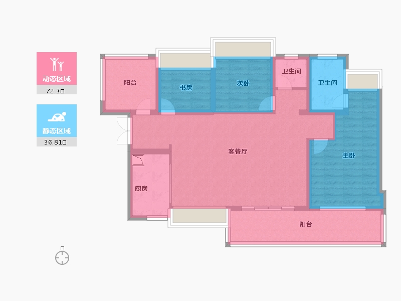 贵州省-贵阳市-贵阳经开吾悦广场-96.80-户型库-动静分区