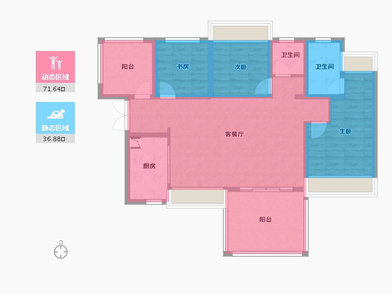 贵州省-贵阳市-贵阳经开吾悦广场-96.79-户型库-动静分区