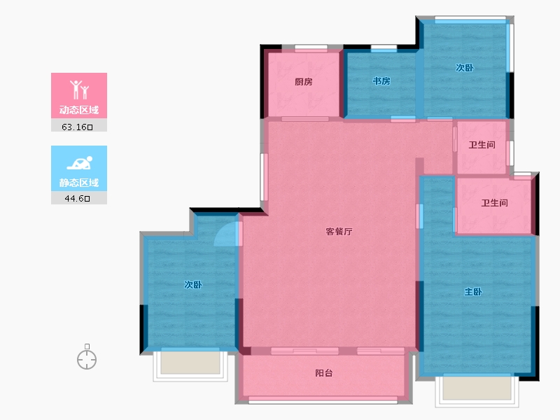 浙江省-台州市-杨帆森然府-97.24-户型库-动静分区