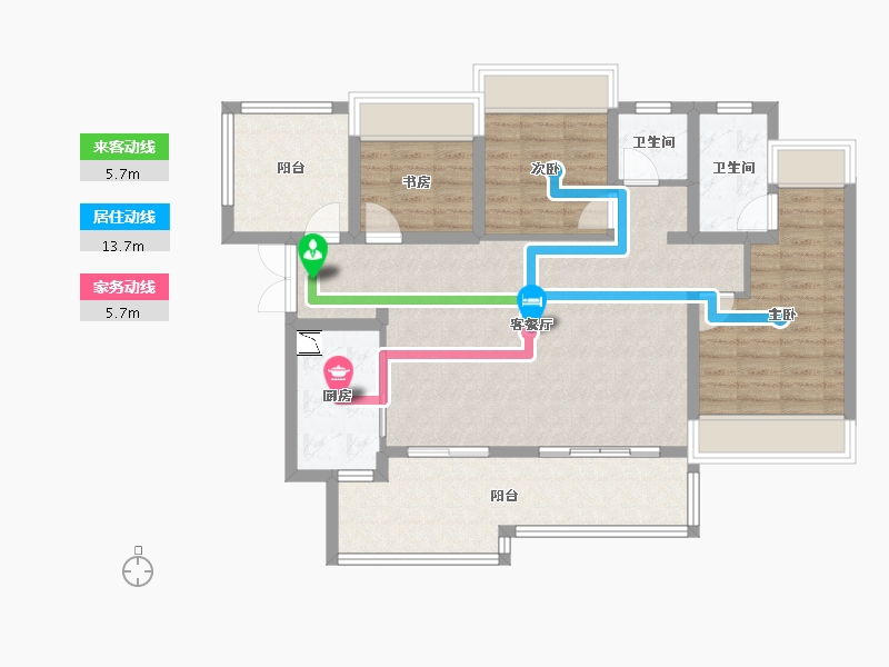 贵州省-贵阳市-贵阳经开吾悦广场-96.80-户型库-动静线