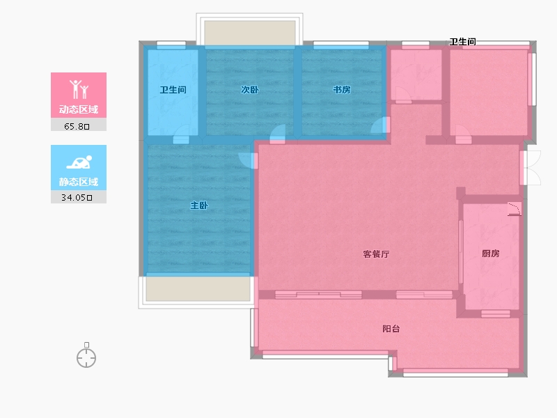 贵州省-贵阳市-贵阳经开吾悦广场-88.00-户型库-动静分区