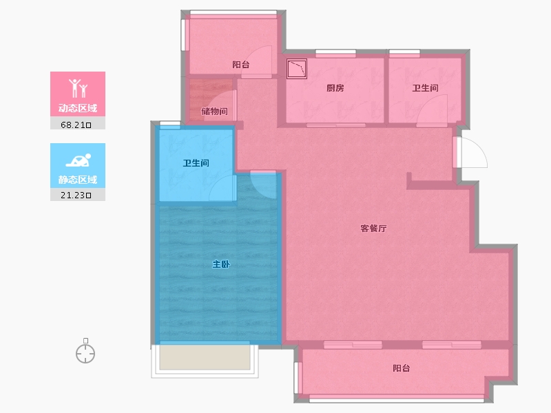 安徽省-合肥市-奥园龙川玖著-80.00-户型库-动静分区