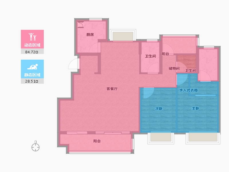 安徽省-合肥市-奥园龙川玖著-101.61-户型库-动静分区