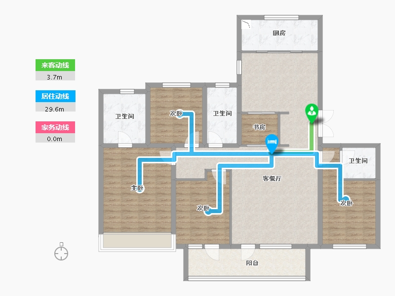 山东省-潍坊市-中海凤凰里-135.19-户型库-动静线