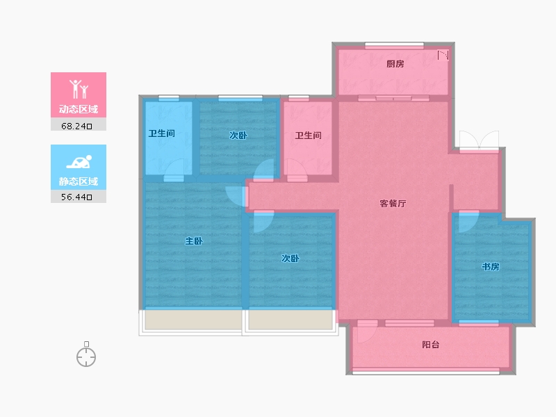 山东省-潍坊市-中海凤凰里-110.40-户型库-动静分区