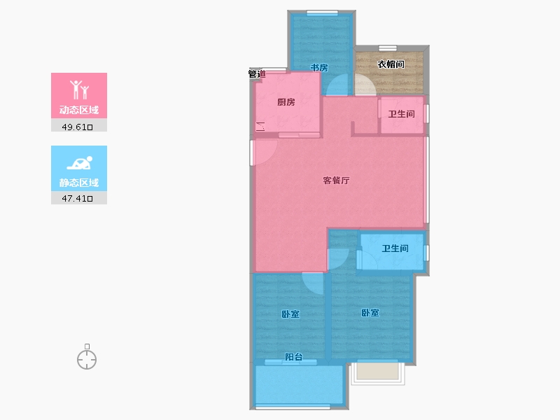 浙江省-宁波市-江望云著里-92.79-户型库-动静分区