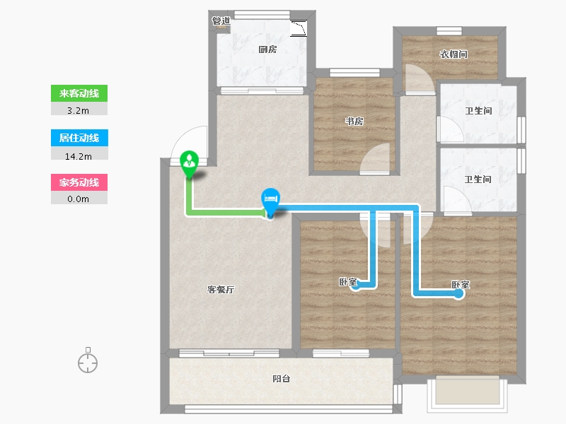 浙江省-宁波市-江望云著里-93.61-户型库-动静线