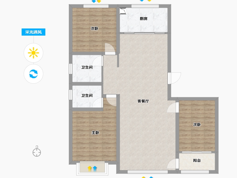 山东省-滨州市-中盛国府-101.08-户型库-采光通风