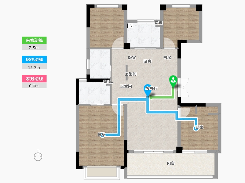 浙江省-宁波市-华夏如院-103.95-户型库-动静线