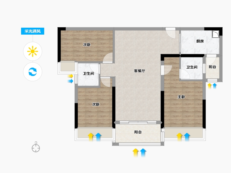 广东省-梅州市-锦绣首府-84.20-户型库-采光通风