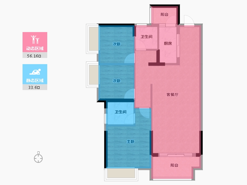 江西省-赣州市-城发·东山之冠-80.30-户型库-动静分区