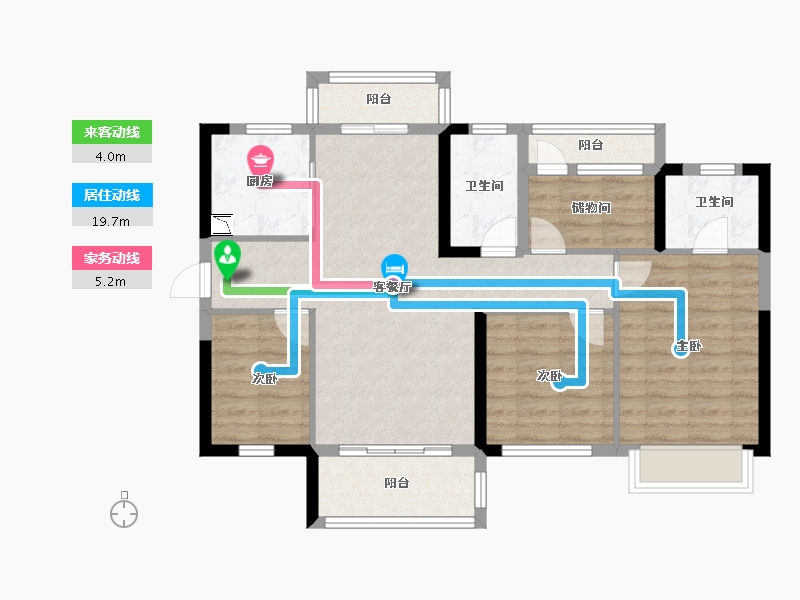 湖南省-长沙市-保利香槟国际-88.10-户型库-动静线