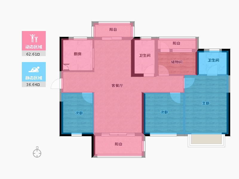 湖南省-长沙市-保利香槟国际-88.10-户型库-动静分区