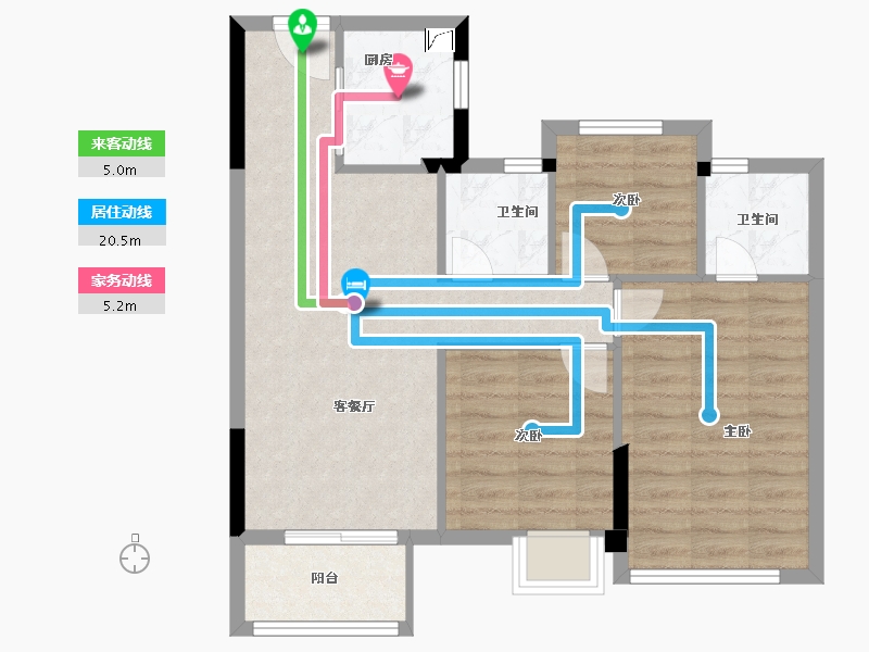 福建省-福州市-凯佳・江南里-71.44-户型库-动静线