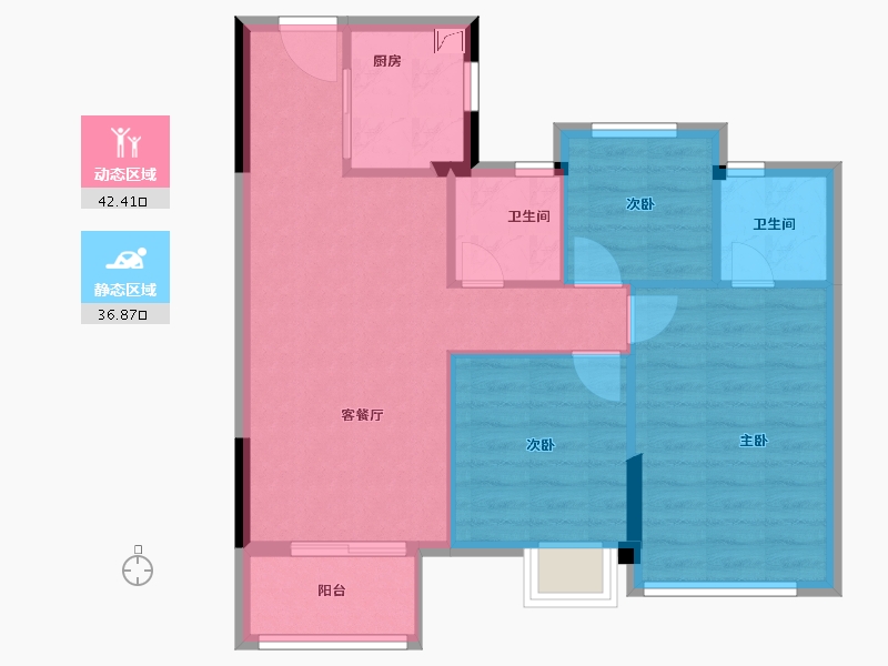 福建省-福州市-凯佳・江南里-71.44-户型库-动静分区