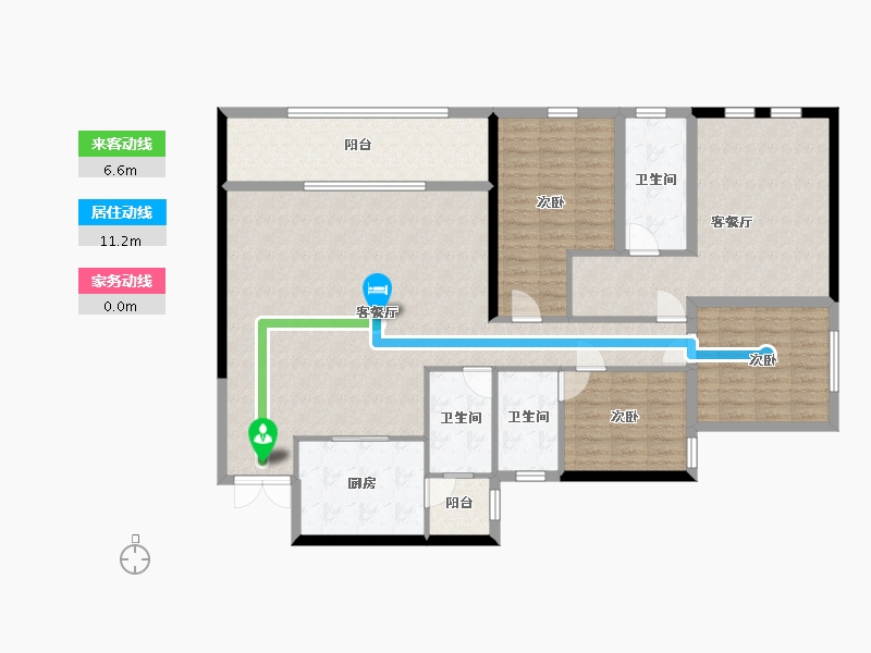 重庆-重庆市-万科御澜道-144.75-户型库-动静线