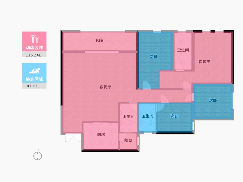 重庆-重庆市-万科御澜道-144.75-户型库-动静分区