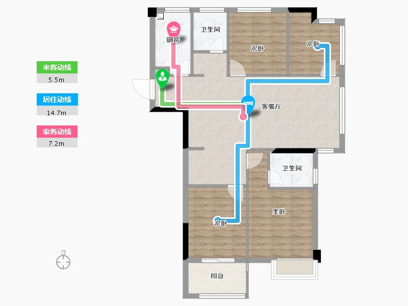 福建省-福州市-凯佳・江南里-94.46-户型库-动静线