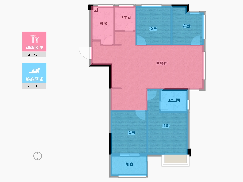 福建省-福州市-凯佳・江南里-94.46-户型库-动静分区