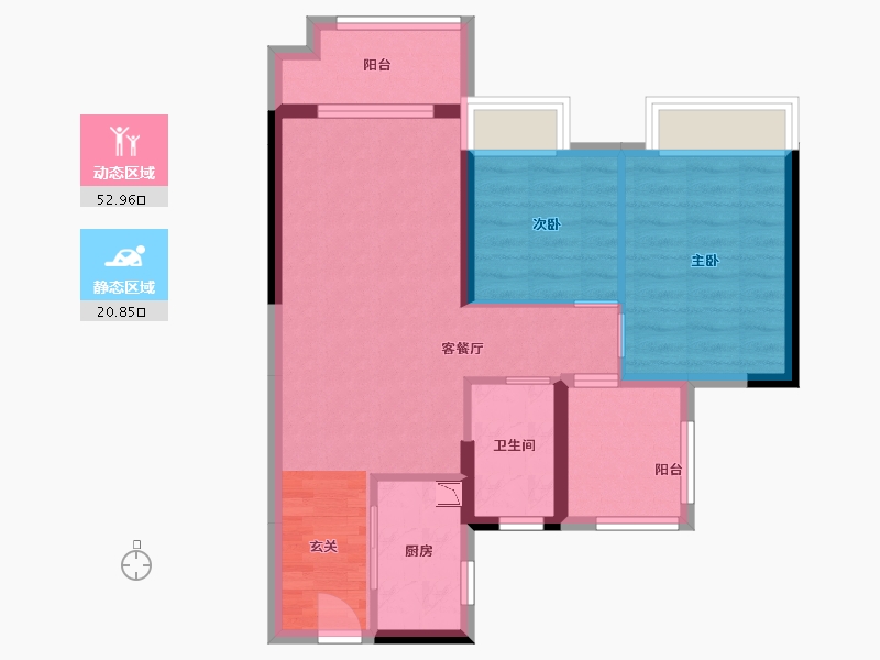 广东省-东莞市-美的・力高・佳兆业云筑-65.57-户型库-动静分区