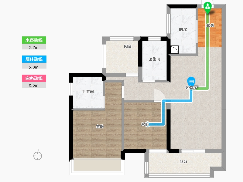 广东省-东莞市-美的・力高・佳兆业云筑-70.97-户型库-动静线