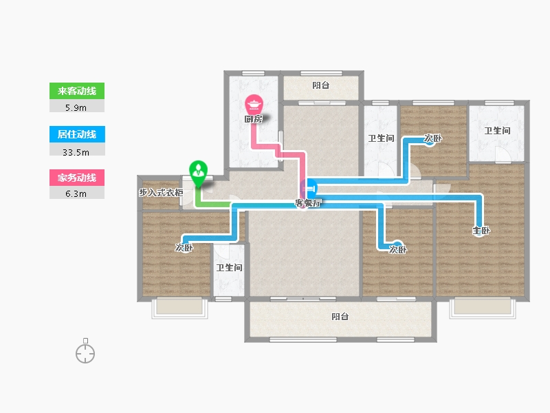 山东省-济宁市-三发名邸-174.99-户型库-动静线