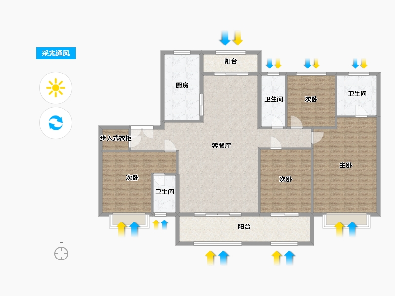 山东省-济宁市-三发名邸-174.99-户型库-采光通风