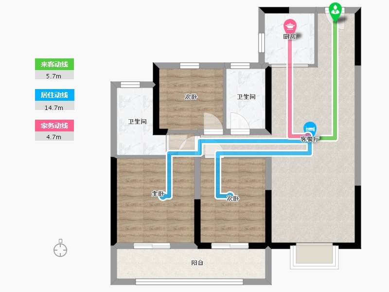 云南省-昆明市-兴港上锦湾-80.46-户型库-动静线