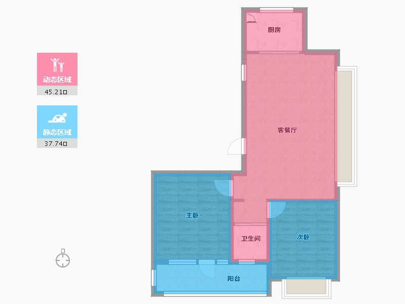 山东省-潍坊市-泽信天著-74.40-户型库-动静分区