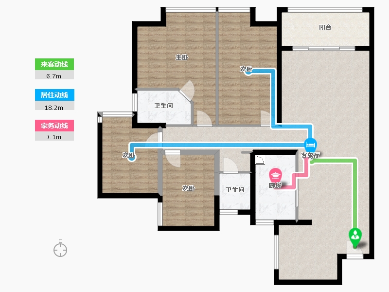 福建省-泉州市-东海湾御花园-138.00-户型库-动静线